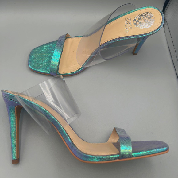 Vince Camuto NWT Ashta Mermaid Heel Mules Sandal  sz 9 - Picture 1 of 11